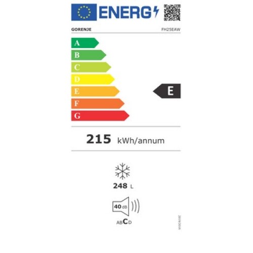 ΚΑΤΑΨΥΚ.ΜΠΑΟΥΛΟ GORENJE FH25EAW E 250LT 4ΕΤΗ ΕΓΓΥΗΣΗ